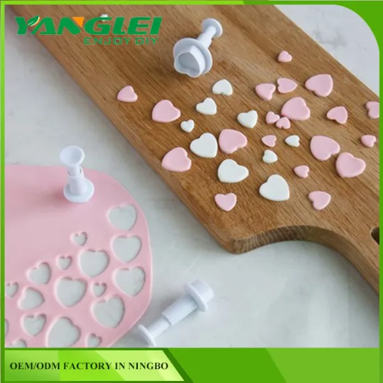 3pcs Love Heart Cake Sugar Sugarcraft Cutter Tool Plunger