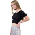 Puffy ärm Crop Top