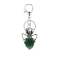 Malachite 13X18mm Cabs Antique Silver Alloy Spider Pendant Necklace 45cm Black Cord