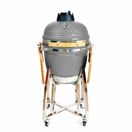 Auplex 18-Inch Green Kamado BBQ Grill with Rotisserie and Pellet Smoker