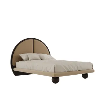 Mid-Century Walnut Bed Frame – Vintage Modern Bedroom Furniture​