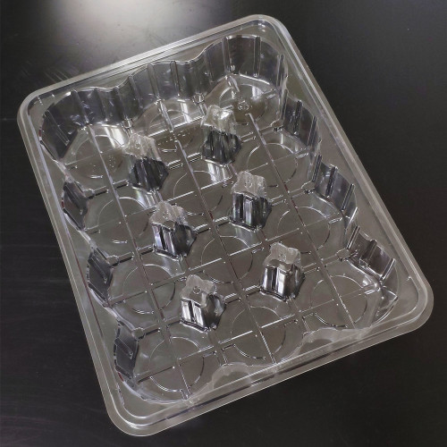 Clear Large PET 9-slot plastic box for burgers