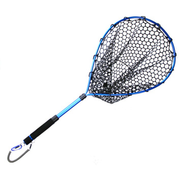 Orjd Soft Rubber Red Trout Landing Net with Magnetic Buckle and Lanyard Rope
