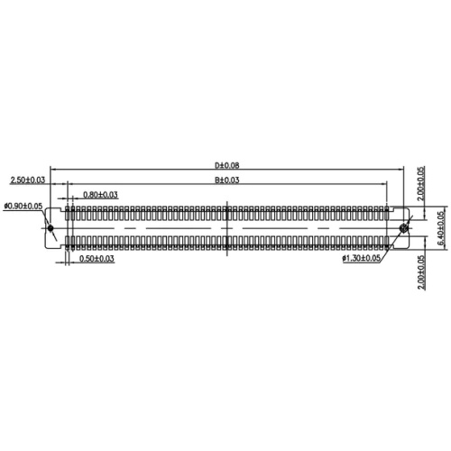 Männliches Klemme mit einem Slot mit Post-H4.6-Board-to-Board-Stecker