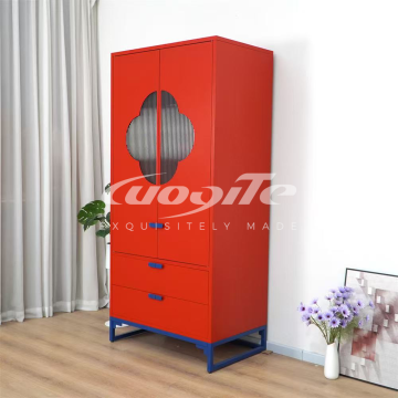 Metal Red Storage Wardrobe