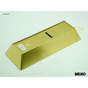 Golden tin coin bank