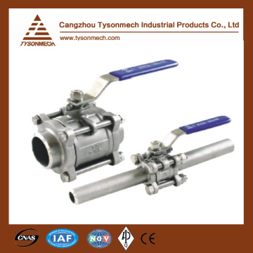 Tysonmech hot sale new designed 3pc butt weld ball valve