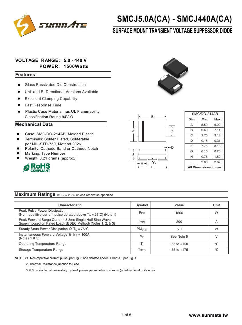 SMCJ5.0A(CA) - SMCJ440A(CA)0000