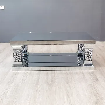 Rectangle Mirrored Coffee Table With Legs