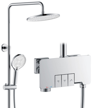 Jasupi Piano new design brass chrome 3 function rain shower set system bath & shower mixer faucets