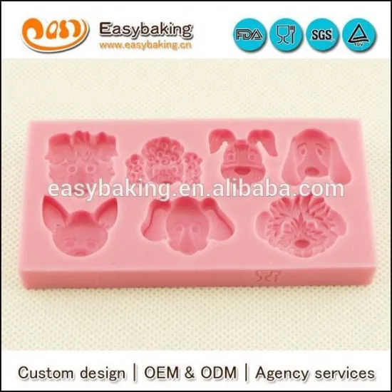 Cute fondant cake decorating custom different dog silicone molds