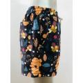 Black bee print men's beach shorts