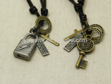 China Wholesale Fashion Necklace www.ywpunk.cn for lovers key and lock pendants
