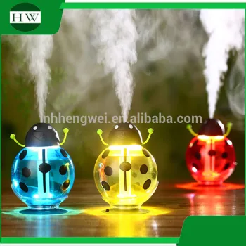 wholesale creative plastic mini beetle usb aroma car ultrasonic aromatherapy mist lotus air humidifier with night light
