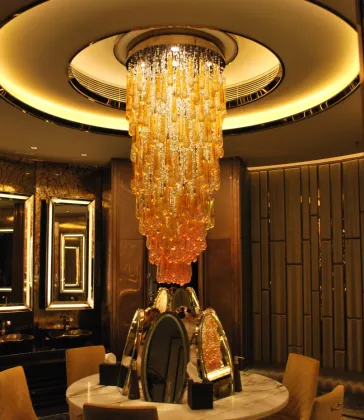 Luxury Odeon Pineapple Shape Amber Glass Chandelier
