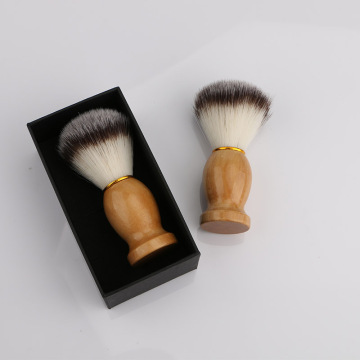 Solid Wood Handle Shaving Brush with Synthetic Badger Hair for Men