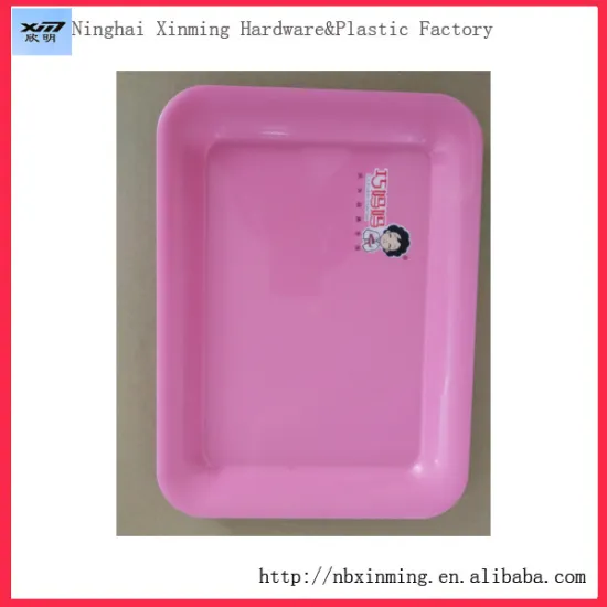 Plastic rectangular serving tray