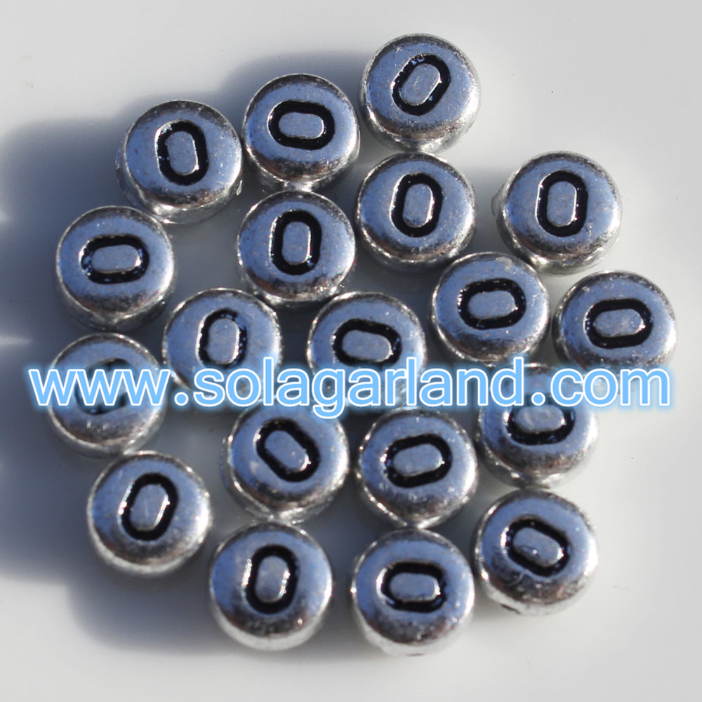 Silver Metallic Alphabet Letter Beads