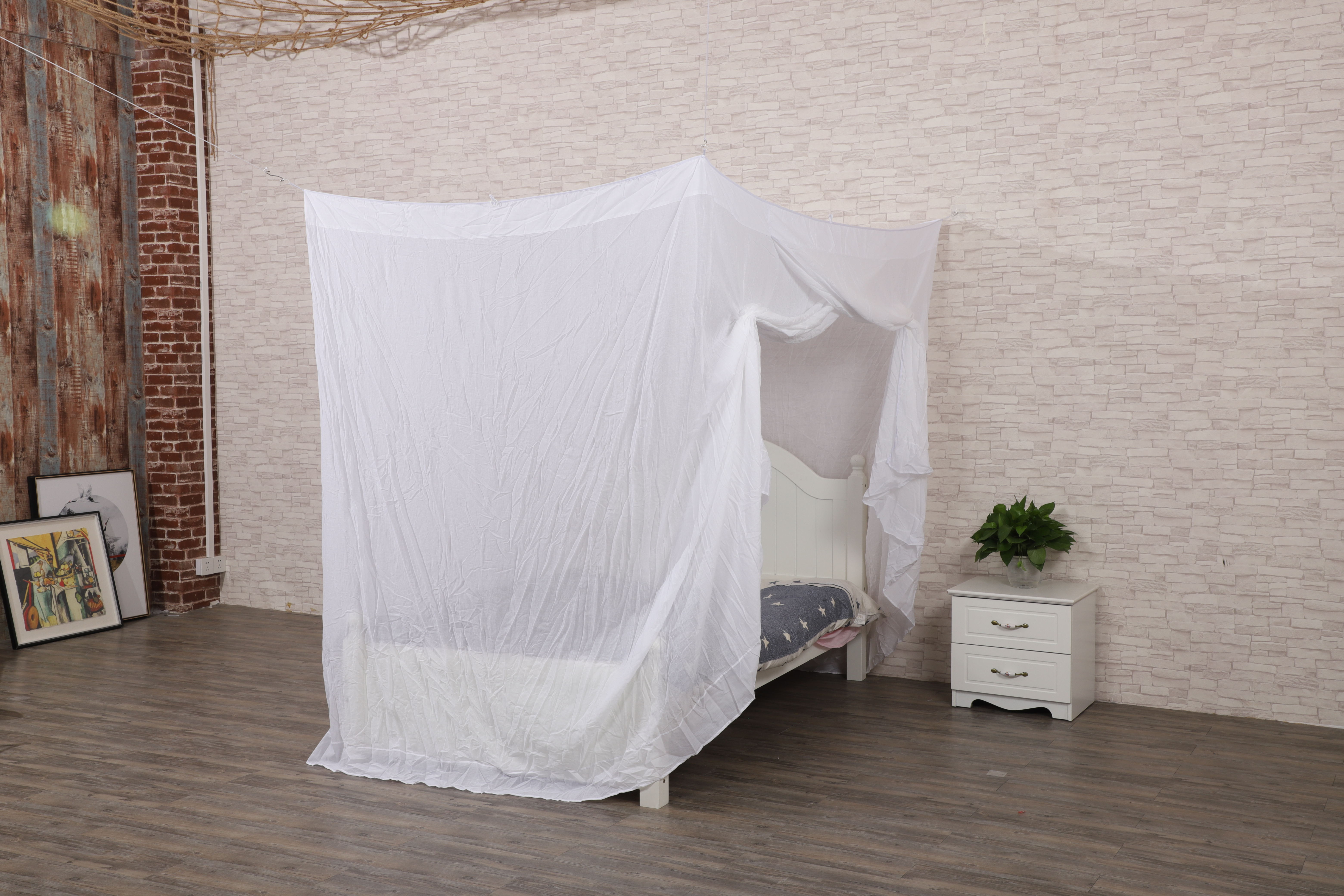 100% Cotton Rectangular Mosquito Net For Bed