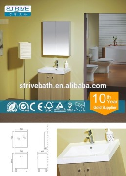 modern floor mounted melamine with mirror cabinet