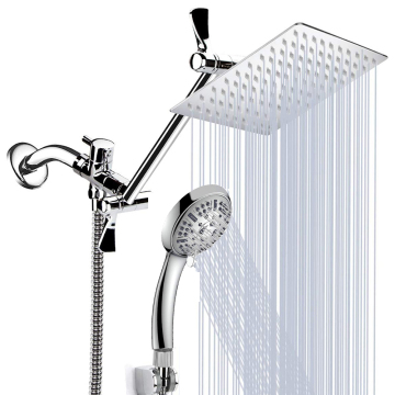 8 or 12-Inch High Pressure Bathroom Shower Faucet Concealed Mixer Set Wall Mounted Black Shower System