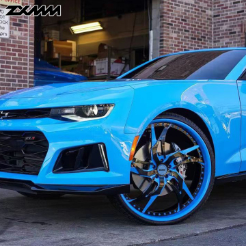 2 Piece Blue Forged Alloy Rims for C8 911 Ford Mustang 718 Urus - 5x114.3 5x120 5x130 5x112 18-26 Inch Wheels