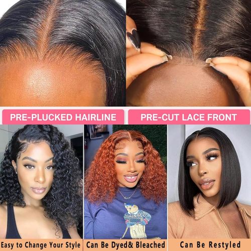 Straight Wear and Go Glueless Bob Wig