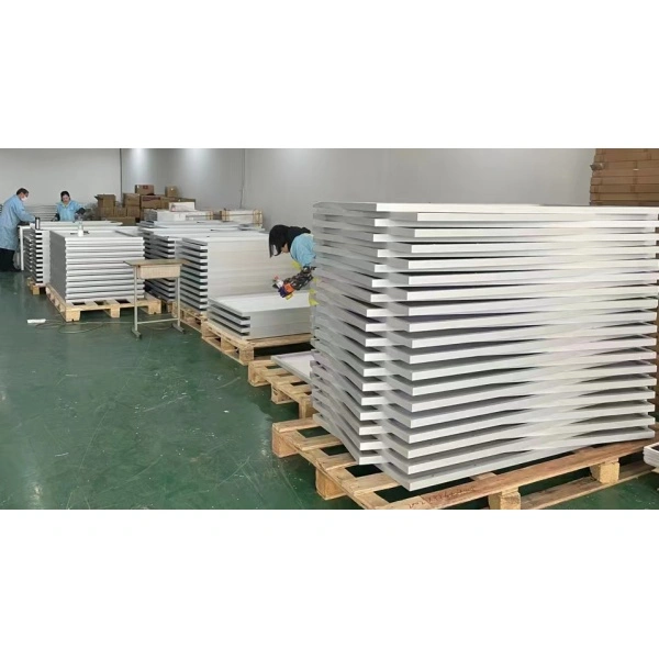Modern solar panel manufacturing facility overview
