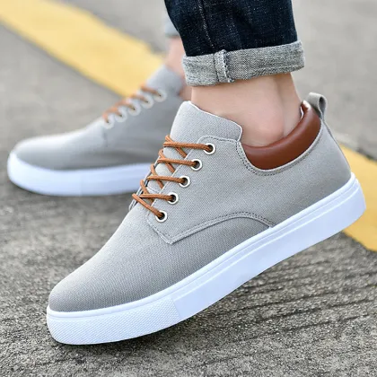2025 Korean Men's Casual Board Shoes - Fashionable Canvas Running Shoes for All Matches