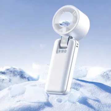 Foldable Ice Pack Cooling Fan Smart Digital Display Multi Speed Wind Portable Storage Home & Office Temperature Reduction