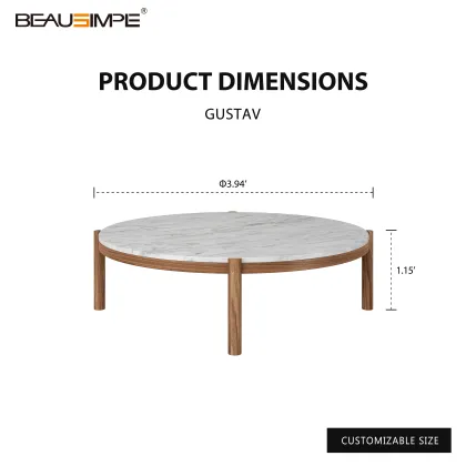 Gustav Series Premium Coffee Table with Marble Top