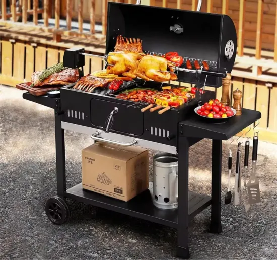 Wholesale Party Use Heavy Duty Garden Gas Grilled Barbecue Grill Travel Food Cooking Double Grill Big BBQ Oven