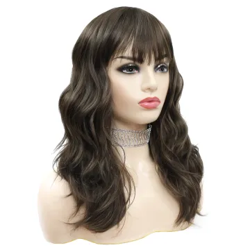 X-TRESS New Daily Brown Soft Synthetic Hair Wig With Bangs High Temperature Fiber For Women Wigs Machine Made Natural Hair Wigs