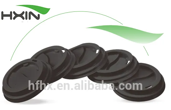solid black PS plastic lids cover for hot paper cups