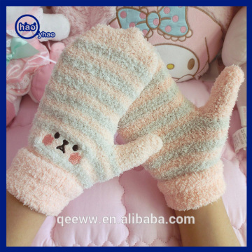 Yhao amazon supplier fashion knitted winter gloves women's warm mittens cute girls dress gloves