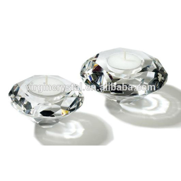 Wholesale nice wedding giveaway gifts crystal diamond shaped tea light holder , tea light candle holder
