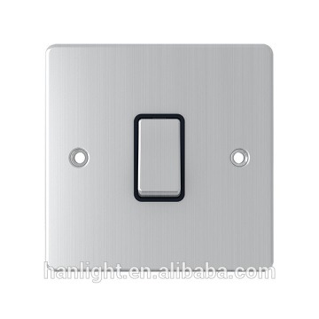 10A 250V 1 Gang 1 Way Stainless Brushed Screwed Wall Switch