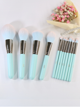 Customize Luxury Makeup Brushes Private Label Green