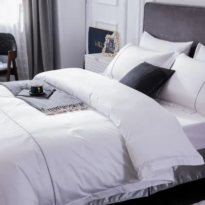 5 Star Quality Stripe White 100 Cotton Linen