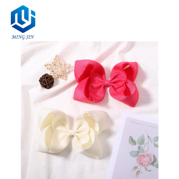 Boutique Grosgrain Solid Knotted Bow Hair Clips for Baby Girls