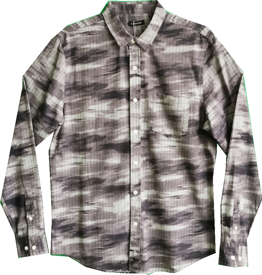 Men Casual Cotton Camouflage Print Long SLeeve Shirt