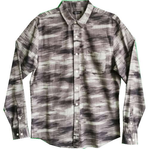 Men Casual Cotton Camouflage Print Long SLeeve Shirt