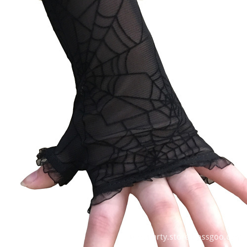 Spider Web Pattern Gloves For Halloween Decoration