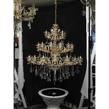 Classic Chandelier Crystal Lamp 3 Tier 34 Lights