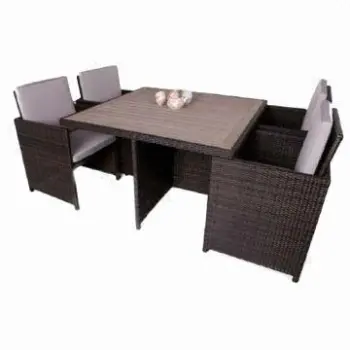 Outdoor Rattan Dining Sets with Polywood Top