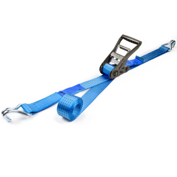 2" 6000kgs 50mm Heavy Duty Ratchet Buckle Tie Down Blue Straps With 2 Inch Double J Hooks