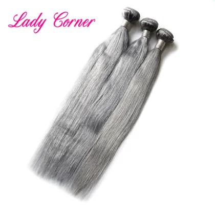 Soft and smooth grey human hair for braiding raw grey hair
