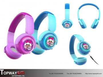 Kids Bluetooth Flashing colorful adjustable Headphones