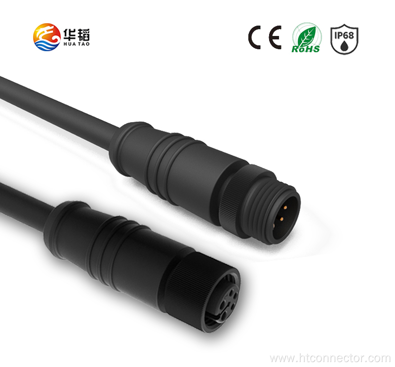 M12B Waterproof connector with Metal nut