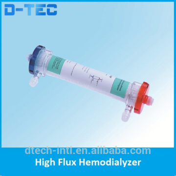 CE certified High Flux Hemoialyzer, PES high flux Hemodialyzer, 2.0m2 high flux hemodialyzer